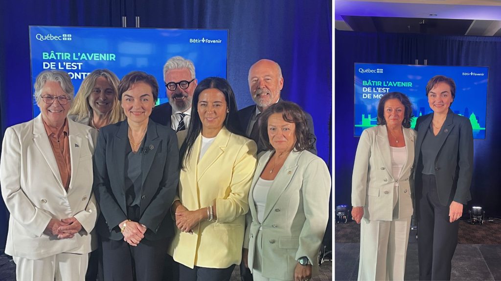 Photo prise lors de la conférence de presse : bâtir l'avenir de l'Est de Montréal.